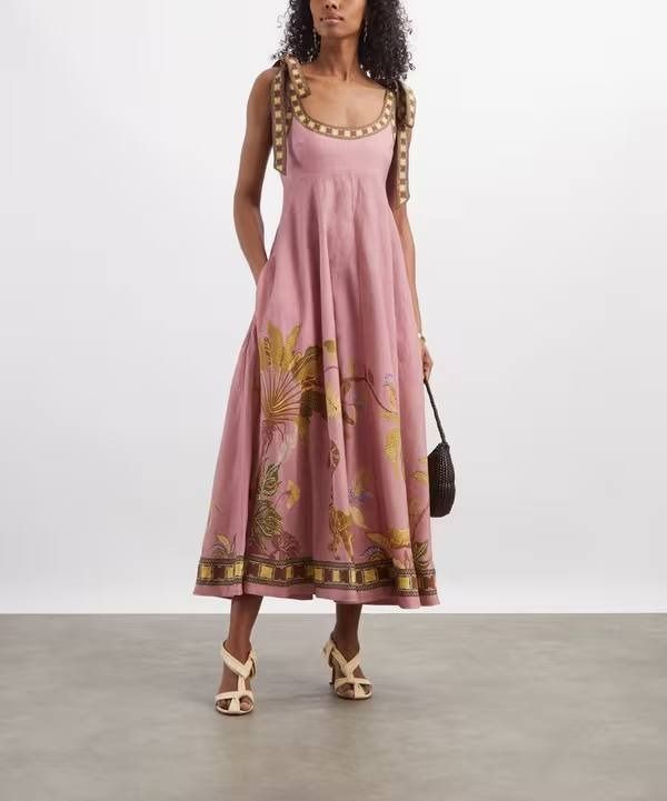 Alemais Zuri Pink Ballet Linen Midi Dress Sundress (Category: Dresses) located in Singapore. Submitted by classycouture_sg (Listing ID 1438118014, Image 9). Description: 🧚‍♀️ 5% off any 2 or more items, always the best prices here! 🧚‍♀️ 🧚‍♀️ Insta @classy.couture.sg for exclusive deals & pieces 🧚‍♀️ ✅ sizes AU6/8/10/12 A sun-kissed artisanal moment — ALEMAIS Zuri Ballet Linen Midi Dress 🩰 This breezy linen sundress features florals, complete