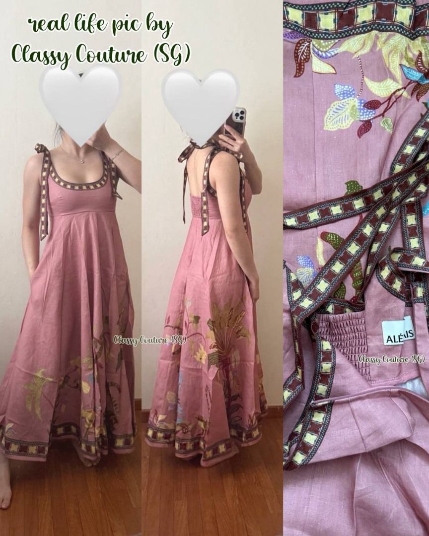 Alemais Zuri Pink Ballet Linen Midi Dress Sundress (Category: Dresses) located in Singapore. Submitted by classycouture_sg (Listing ID 1438118014, Image 2). Description: 🧚‍♀️ 5% off any 2 or more items, always the best prices here! 🧚‍♀️ 🧚‍♀️ Insta @classy.couture.sg for exclusive deals & pieces 🧚‍♀️ ✅ sizes AU6/8/10/12 A sun-kissed artisanal moment — ALEMAIS Zuri Ballet Linen Midi Dress 🩰 This breezy linen sundress features florals, complete