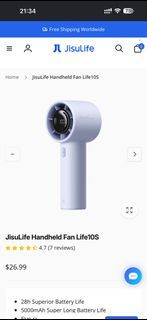 BNIB JisuLife Handheld Fan Life10S