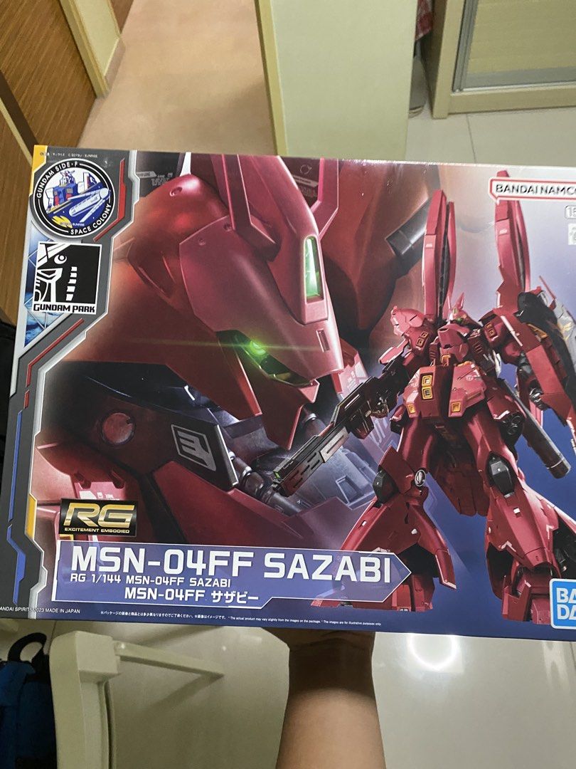 Bandai RG 1/144 MSN-04FF sazabi Gundam base limited (Category: Gundam Model Kits) located in Singapore. Submitted by caramellhi (Listing ID 1435637715, Image 1). Description: - Brand new, unopened RG 1/144 MSN-04FF Sazabi model kit Gundam base exclusive - Highly detailed parts. - Excellent articulation for dynamic posing. - Ideal for Gundam fans and model kit builders. - Easy to assemble..
