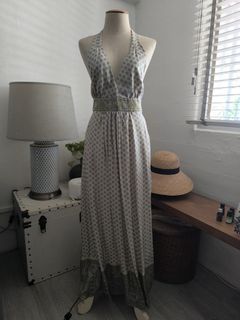 Vintage BCBGMAXAZRIA Silk Halter Maxi Dress - Size S
