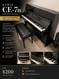 Kawai Upright Piano with Bench CE-7N