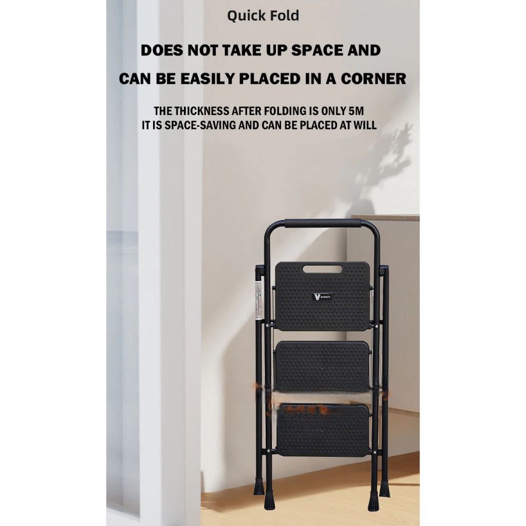 Portable Foldable Step Ladder | Anti Slip Step Ladder | Space Saving Folding Ladder | Heavy Duty Steel Step Stool | Easy Carry Household Ladder | Indoor Multi Step Ladder | Widen Pedal Safety Ladder | Stable Home Utility Ladder (Category: Ladders & Steps) located in Singapore. Submitted by casahomesg (Listing ID 1438992682, Image 5). Description: Upgrade your home safety and convenience with this Easy Carry Foldable Step Ladder designed for every