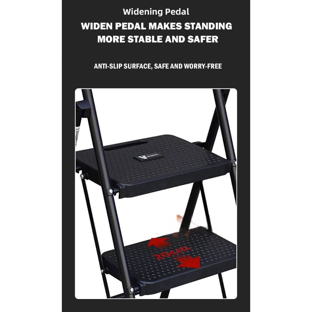 Portable Foldable Step Ladder | Anti Slip Step Ladder | Space Saving Folding Ladder | Heavy Duty Steel Step Stool | Easy Carry Household Ladder | Indoor Multi Step Ladder | Widen Pedal Safety Ladder | Stable Home Utility Ladder (Category: Ladders & Steps) located in Singapore. Submitted by casahomesg (Listing ID 1438992682, Image 6). Description: Upgrade your home safety and convenience with this Easy Carry Foldable Step Ladder designed for every