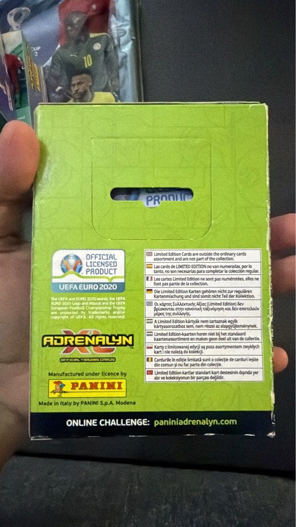 Panini Adrenalyn XL FIFA World Cup Qatar 2022 & Euro 2020 Collector's Tin (Category: Other Merchandise) located in Singapore. Submitted by joolism (Listing ID 1439433909, Image 2). Description: - Selling a Panini Adrenalyn XL trading card collection. - Includes: - FIFA World Cup Qatar 2022 box (unopened) - Euro 2020 Collector's Tin (unopened) - Ideal for collectors and fans..
