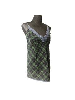 Green Plaid Cami Top