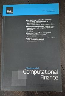 The Journal of Computational Finance - Volume 11 No.4 option pricing portfolio management