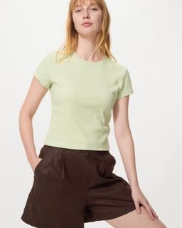 Uniqlo Ribbed Mini Tee- Light Green