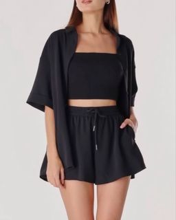 Lovet Chill Out Drawstring Shorts (Black)