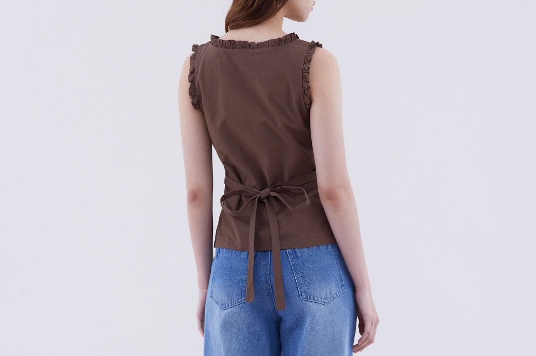 The Editors Market Rosette V-Neck Espresso (Category: Blouses) located in Singapore. Submitted by hellobuypls (Listing ID 1440300869, Image 2). Description: Tagged S. Refer to pic 6 for measurements. Price includes SingPost smartpac (w tracking). .