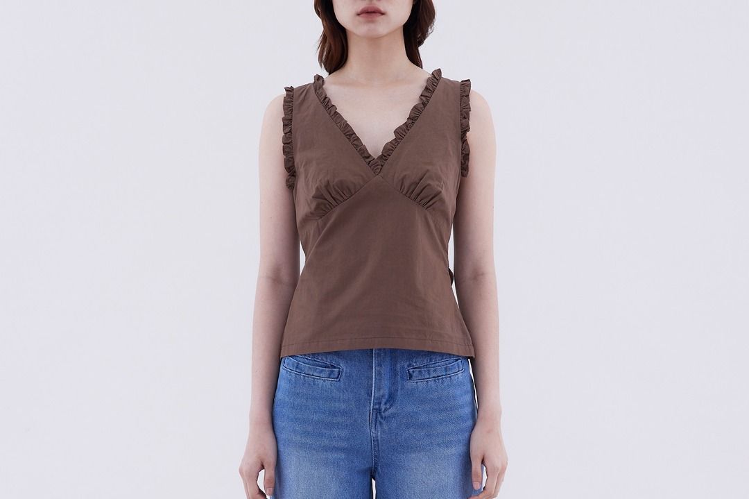The Editors Market Rosette V-Neck Espresso (Category: Blouses) located in Singapore. Submitted by hellobuypls (Listing ID 1440300869, Image 1). Description: Tagged S. Refer to pic 6 for measurements. Price includes SingPost smartpac (w tracking). .