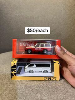 Coca-Cola Land Cruiser & 1/64 404 Error Toyota Hiace Dynasty Mini Van Gloss White