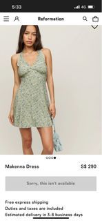 Reformation Makenna Dress Floral Print Halter Neck Dress