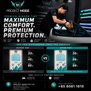 Solar Film Window Tint Singapore | Car Window Tint | Nano Ceramic Tint | Heat Rejection Film | UV Protection | LTA Approved Window Tinting | Project Modz Singapore
