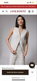 Love Bonito Relaxed V-neck Vest (Willow)
