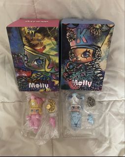 baby molly ice erosion blue star & pink star popmart vinyl figurine | By Kenny Wong x INSTINCTOY