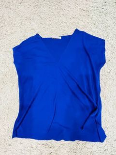 Zara Collection Blue / Violet V-Neck Top