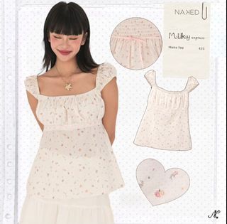 nakedbyv babydoll floral mona top