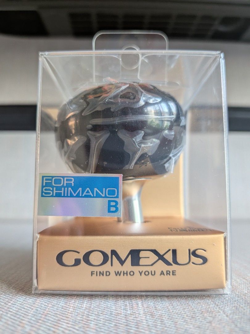 Gomexus Fishing Reel Handle Knob for Shimano B (Category: Fishing) located in Singapore. Submitted by a.dann (Listing ID 1441165827, Image 1). Description: - Gomexus Fishing Reel Handle Knob - Designed for Shimano B reels - Color: Black and Silver - Brand new in original packaging - Please check compatibility on the Gomexus website before purchasing - R.F.S: Feels like the knob is abit too big to my liking (taken out the knob to try on once only)