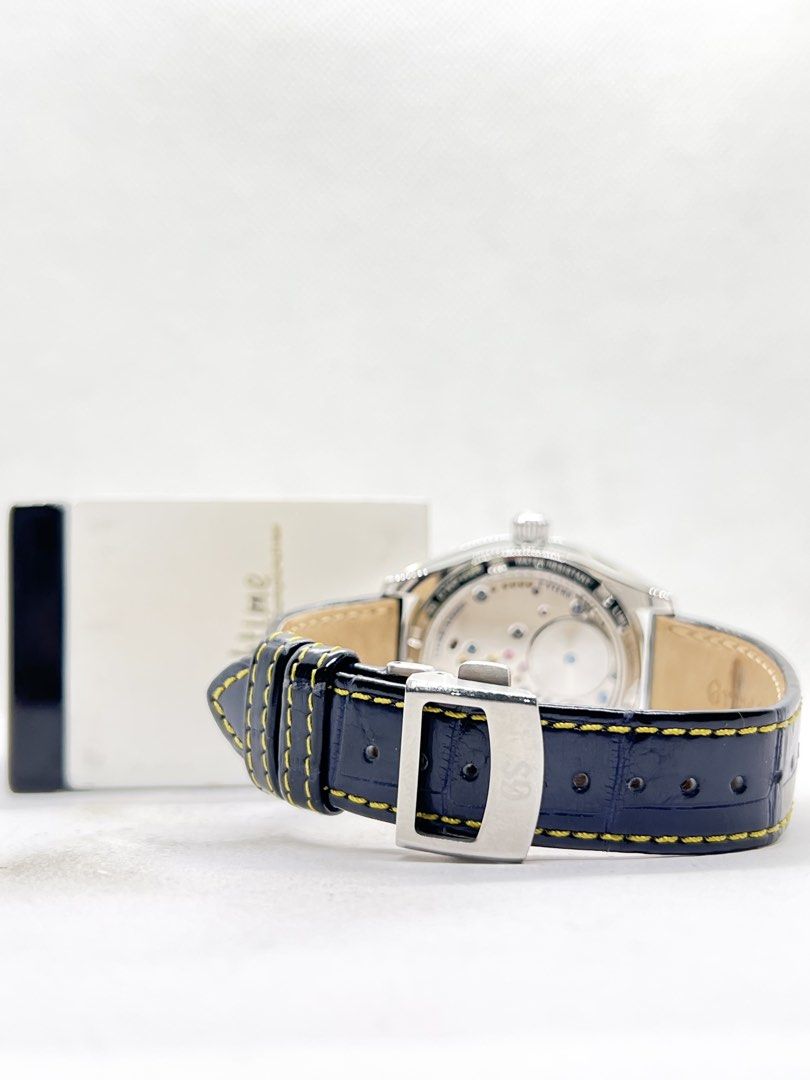 Pre Owned Grand Seiko Elegance SBGY017G Deep Blue Dial Winding Steel Casing Leather ( Apr 23 ) (Category: Watches) located in Singapore. Submitted by brightime (Listing ID 1443056217, Image 4). Description: Pre Owned Grand Seiko Elegance SBGY017G Deep Blue Dial Winding Steel Casing Leather ( Apr 23 ) ** Pre-Owned ** ** Mint Condition ** ** Limited Edition To 160 Pcs Worldwide ** Model : SBGY017G Also known as : Elegance Case size : 38.5mm Dial : 