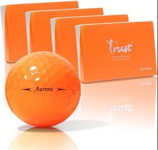 Trust Golf Ball Aurora Series, Soft, Distance, Straight Flight, and Easy to Spot, Crystal Urethane Covered, 3-Piece (Icy Blue/Orange/Yellow/Pink, 12/48 Balls) - [Aurora Orange - 4 dozen] []