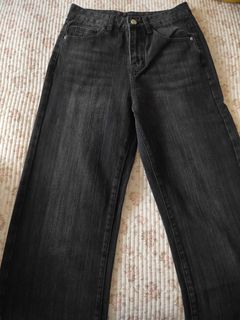 ATIPA Black Denim Jeans High Waist Long Pants