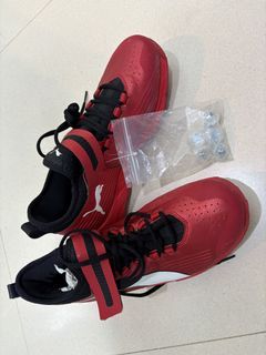 Puma Red Cricket shoes with Spikes