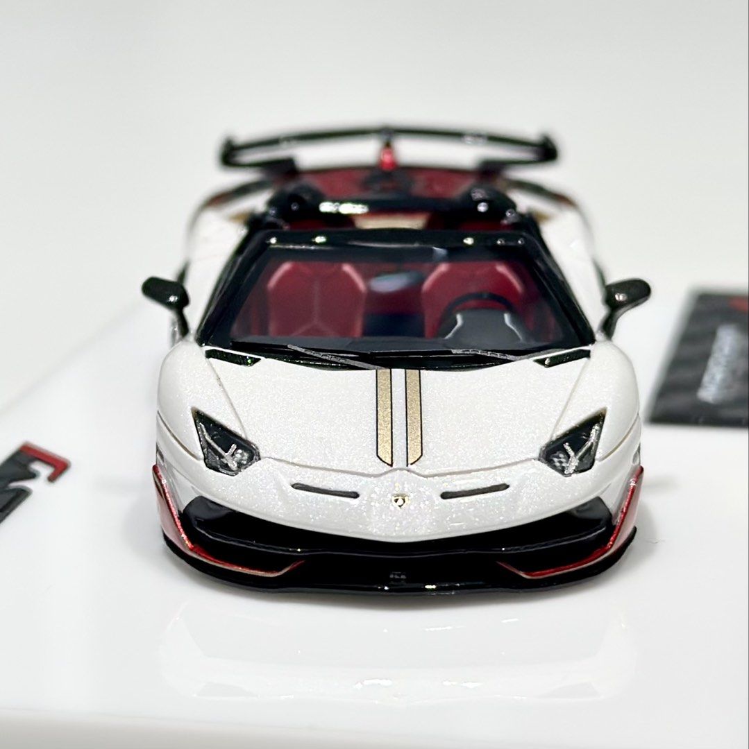 EDM x Tardis 1/64th Lamborghini Aventador SVJ Roadster in Metal White/Metal Red (Category: Vehicle & Diecast Models) located in Singapore. Submitted by unusual64 (Listing ID 1443771681, Image 6). Description: Special collaborations EDM x Tardis 1/64 Lamborghini Aventador SVJ Roadster in Metal White/Metal Red. Come with detachable roof. Limited 149pcs with display case. Available in store now while stock last! Collect at Oxley BizHub or by registe