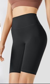 Black High-Waisted Biker Shorts