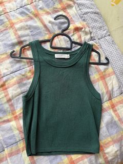 The Willow Label Green Ribbed Tank Top Size S