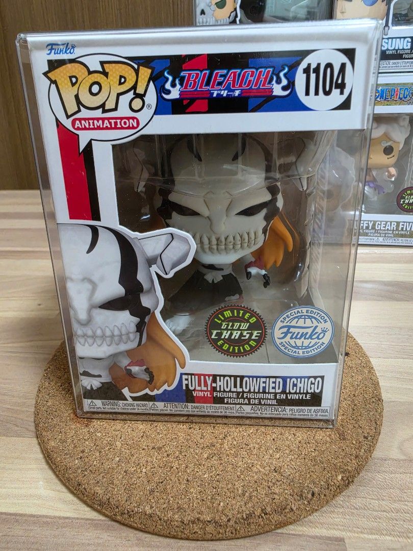Funko Pop Bleach Fully-Hollowfied Ichigo 1104 Chase Edition (Category: Toy Figures) located in Singapore. Submitted by aztec_1234 (Listing ID 1445014763, Image 1). Description: Funko Pop! Animation Bleach – Fully Hollowfied Ichigo #1104 (Chase Edition) 📦 Condition: Near Mint 🛡️ Comes with protector 🌟 Chase variant 📺 Series: Bleach ⚔️ Character: Fully Hollowfied Ichigo 🔥 Highly sought-after Chase Edition 📌 Well kept, great for display collec