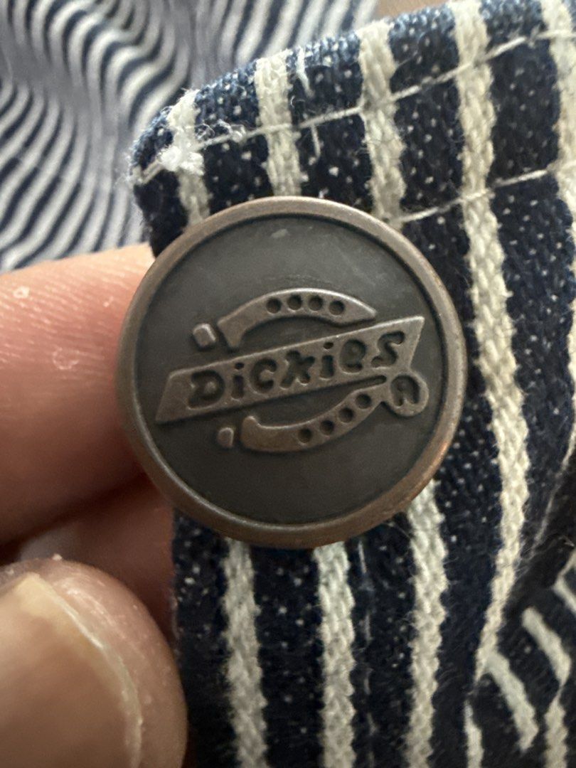Dickies Striped Denim Bib Overalls size 40 xl (Category: Jumpsuits) located in Singapore. Submitted by remykitz02 (Listing ID 1445108147, Image 4). Description: - Classic Dickies striped denim overalls - Iconic red Dickies logo patch on bib - Durable construction with multiple pockets - Button closures on sides - Adjustable straps - Perfect for workwear or casual streetwear -size xl waist 40....