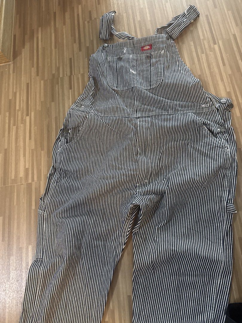 Dickies Striped Denim Bib Overalls size 40 xl (Category: Jumpsuits) located in Singapore. Submitted by remykitz02 (Listing ID 1445108147, Image 1). Description: - Classic Dickies striped denim overalls - Iconic red Dickies logo patch on bib - Durable construction with multiple pockets - Button closures on sides - Adjustable straps - Perfect for workwear or casual streetwear -size xl waist 40....