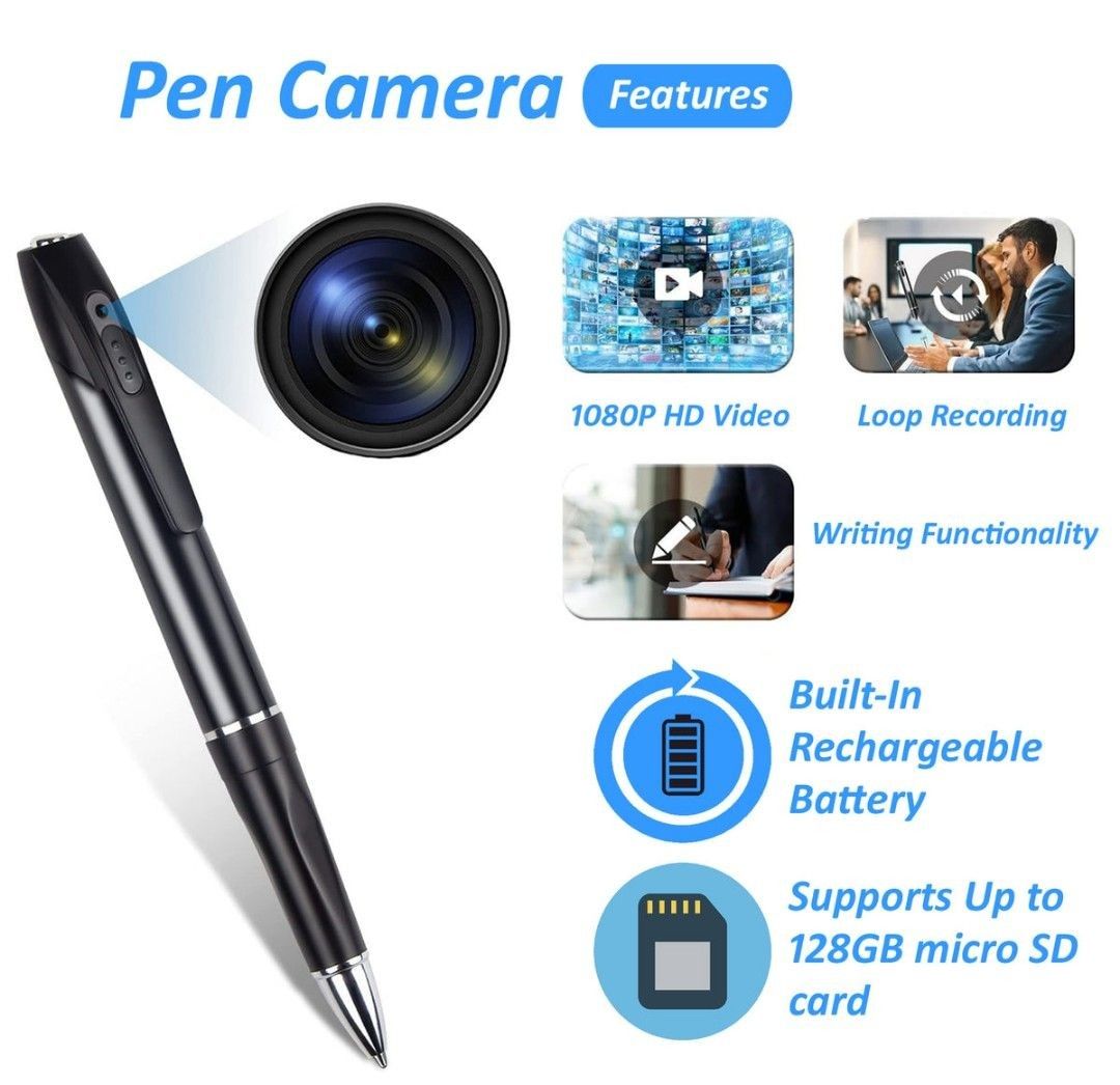 1hr Delivery! 💯👍 HD 1080P Hidden Spy Camera Pen Wireless CCTV Security Camera + Video Voice Recorder (Category: Video Cameras) located in Singapore. Submitted by dailypicks.co (Listing ID 1445565072, Image 3). Description: HD 1080P Hidden Camera Pen + Video Photo Voice Recorder Wireless Pinhole Spy Cam Wearable CCTV Security Camera 💯 Seller with 4000+ reviews. Buy with confidence! ⭐ Brand New! Ready Stock :) 😊 Same day self collection at Seng