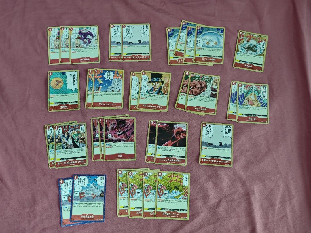 RED CUR Event mixed playables One Piece TCG (Category: Raw Cards) located in Singapore. Submitted by shellshellstore (Listing ID 1445473245, Image 3). Description: RED R, UC and C R - YYT/200 UC - YYT/230 C - YYT/250 Qty as shown in photos Min buy 10 dollars to deal. Mail + 2.5. Can combine with other CURSR in my listings, if buy up to 20 dollars get free mail..