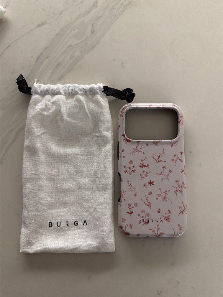 BURGA Prairie - iPhone 17 Pro Case (Category: Cases & Sleeves) located in Singapore. Submitted by chic. (Listing ID 1444456358, Image 5). Description: -This design features: florals, flowers, vintage, romantic, cream background, feminine pattern. - Dual-layer protection: soft silicone interior with a durable hard shell exterior - Raised bezels to safeguard your screen and camera lenses - Enhanced shock absorption for drop protection - Full access