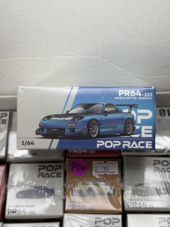Pop Race 1/64 Mazda RX-7 RE-Amemiya Blue Chrome