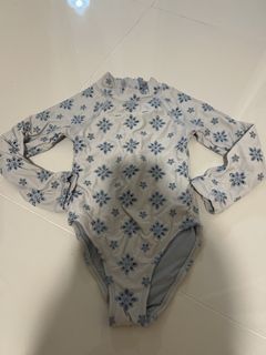 Cotton On Kids Long Sleeve Rash Guard Swimsuit Floral Print