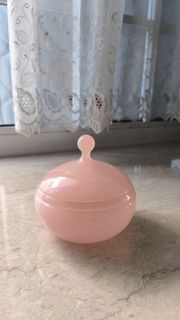Pink Glass Candy Jar with Lid