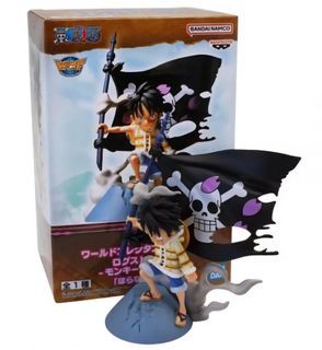 Brand New! Banpresto One Piece Figure WCF Log Stories Monkey D Luffy Flag 8cm