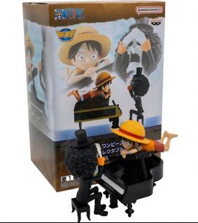 Brand New! Banpresto One Piece World Collectable Figure Log Stories-monkey d.luffy & Brook-"That’s Great!! After All This Time, He's Still…!!!" 8cm