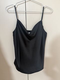 Love Bonito Black Cowl Neck Spaghetti Strap Top