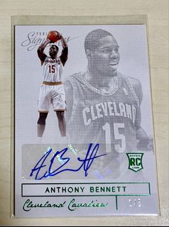 Panini Signatures Basketball Anthony Bennett RC Auto /5 Green Parallel