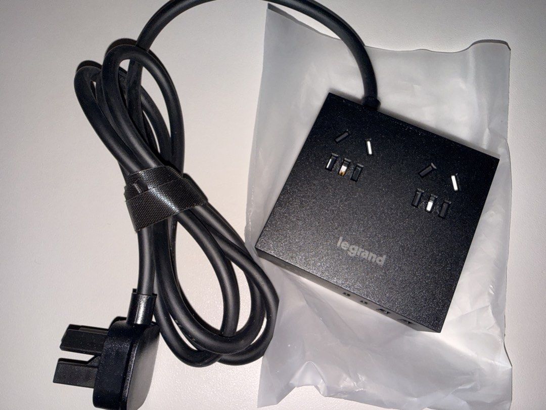 Legrand 30W GaN Power Strip with USB-C and USB-A Ports (Category: Electrical, Adaptors & Sockets) located in Singapore. Submitted by wwwwww111244 (Listing ID 1446469048, Image 1). Description: - Legrand 30W GaN Power Strip - 2 AC Outlets - 4 USB Ports (2 USB-C, 2 USB-A) - Charge multiple devices simultaneously - Compact and portable design - UK Plug included.