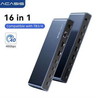 Acasis 40Gbps 16 in 1 USB-C Docking Station Compatible with TB3/4 2 Displays Extended TF/SD 3.0 RJ45 90W Output