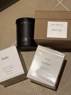 Ashley & Co, Ouai, Byredo, Riau Candle Co. Candles