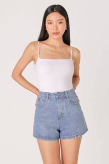 Lovet Day Off Basic Denim Shorts (Dark Washed)