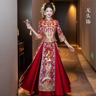 Red Dragon Phoenix Plus Size Wedding Kwa - 6XL