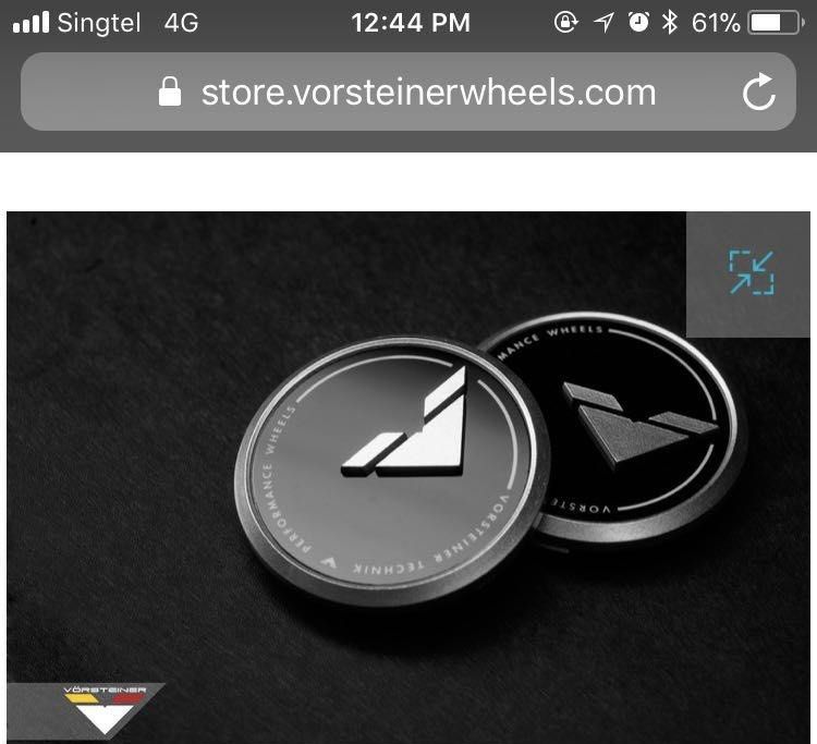 Vorsteiner Center Wheel Cap (Category: Wheel Accessories) located in Singapore. Submitted by hosay20 (Listing ID 1442322935, Image 3). Description: 4 x wheel cap unused. Bought in 2018 for $50 per piece. .