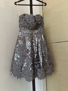 Karen Millen Sequin Floral Strapless Dress